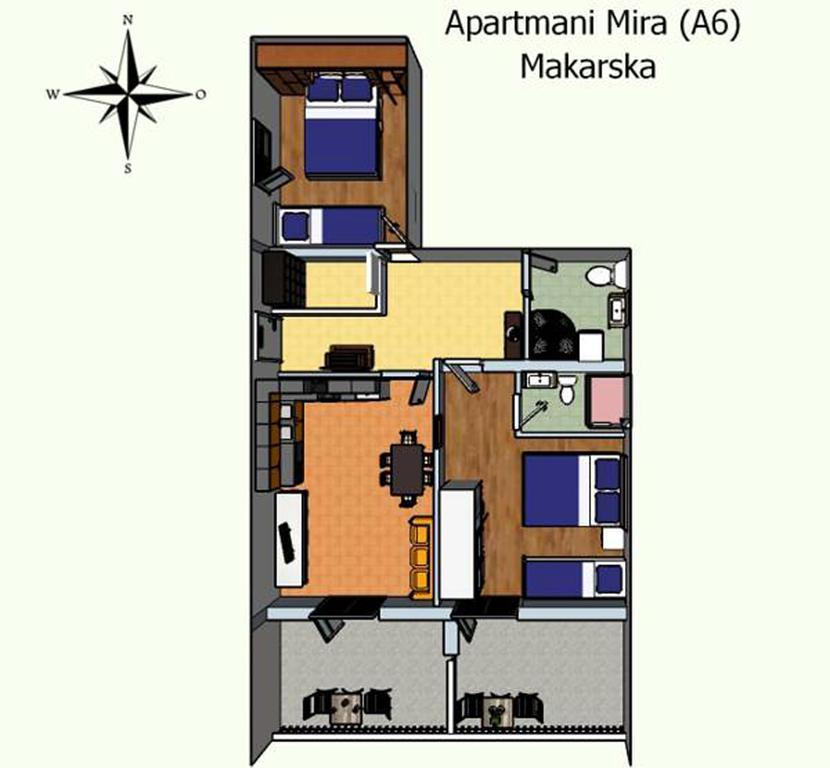 Apartments Mira Makarska Oda fotoğraf